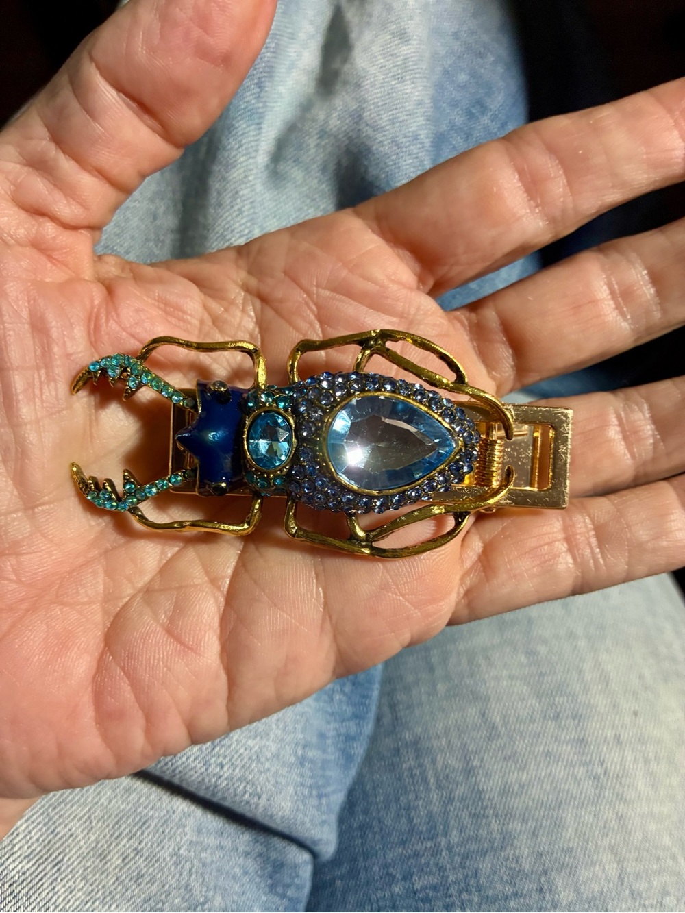 Handcrafted Blue Beetle Barrette 🪲💙